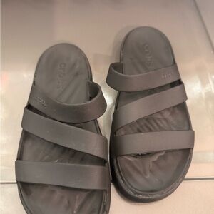 CROCS Black Triple Strap Sandals
